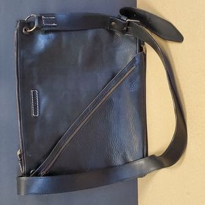 John Varvatos men's messenger multi zipper pocket satchel bag